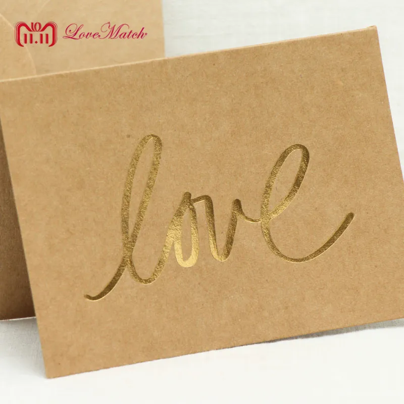 10 комплектов пригласительные открытки с надписью Love And Thank|Открытки и