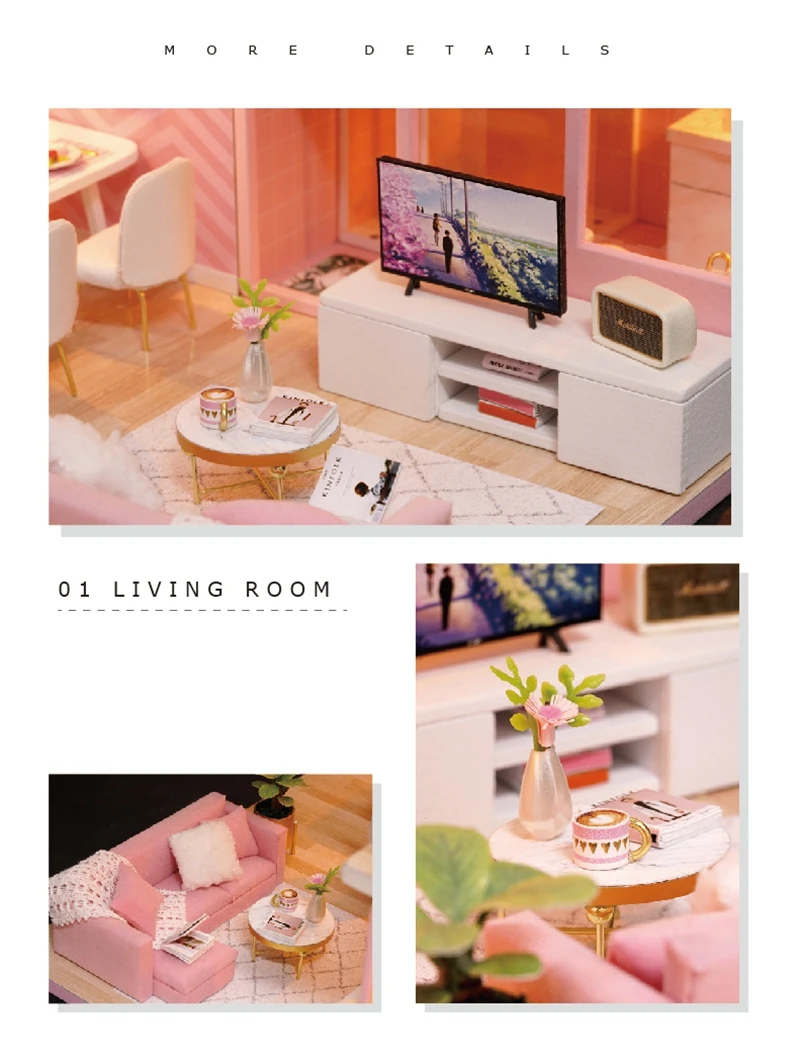 Деревянные кукольные домики миниатюрный кукольный домик мебель DIY игрушечная мини-кукла дом набор игрушек Детский Рождественский подарок L026 CASA DE BONECA