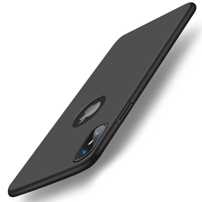 Black Logo Matte LuckGuard жесткий матовый чехол для телефона для iPhone XS MAX XR Роскошный тонкий чехол s для iPhone 5 SE 6 6s 7 8 Plus X Логотип Крышка Аксессуары - Цвет: Black Logo Matte