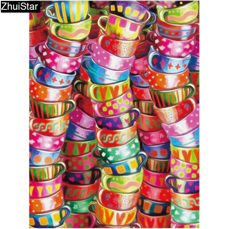 Алмазная вышивка в виде чашки домашнее украшение алмазная живопись 5D сделай сам