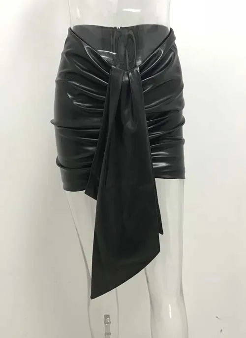 Black PU Skirt JillPeri, без рукавов, с блестками, микро платье, цветочный, с рюшами, стрейч, для ночного клуба, блестящий костюм, Драпированное Короткое мини-платье для дня рождения - Цвет: Black PU Skirt