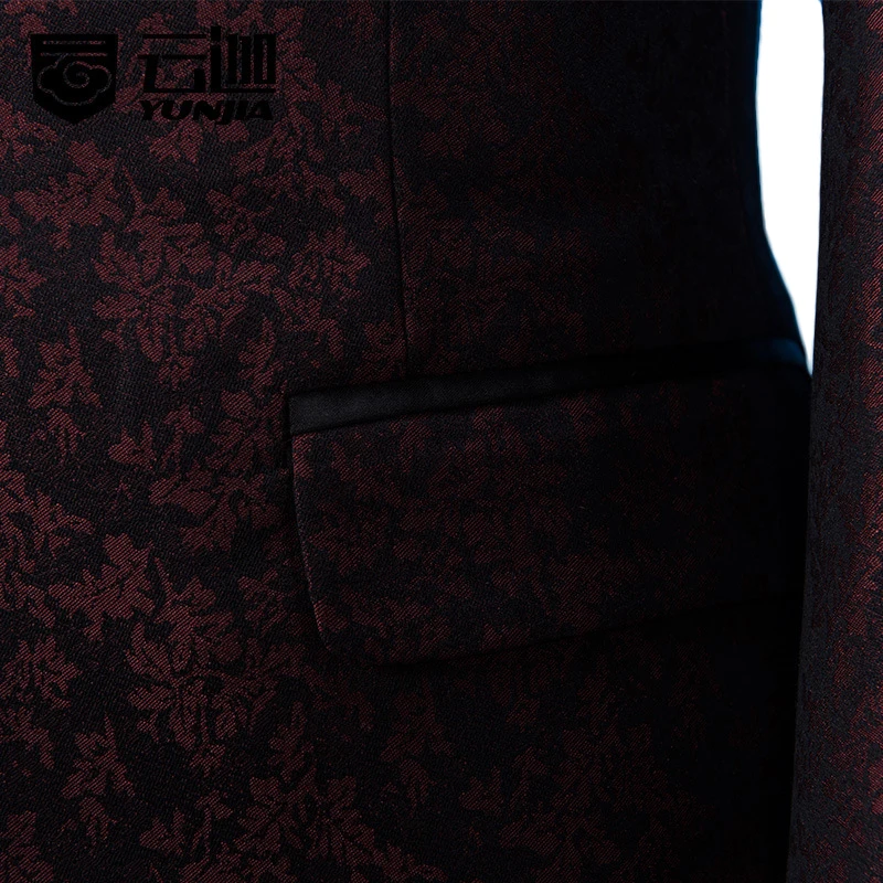 (Куртка + штаны) 2017 Новый Модный мужской костюм для свадьбы весна осень красный