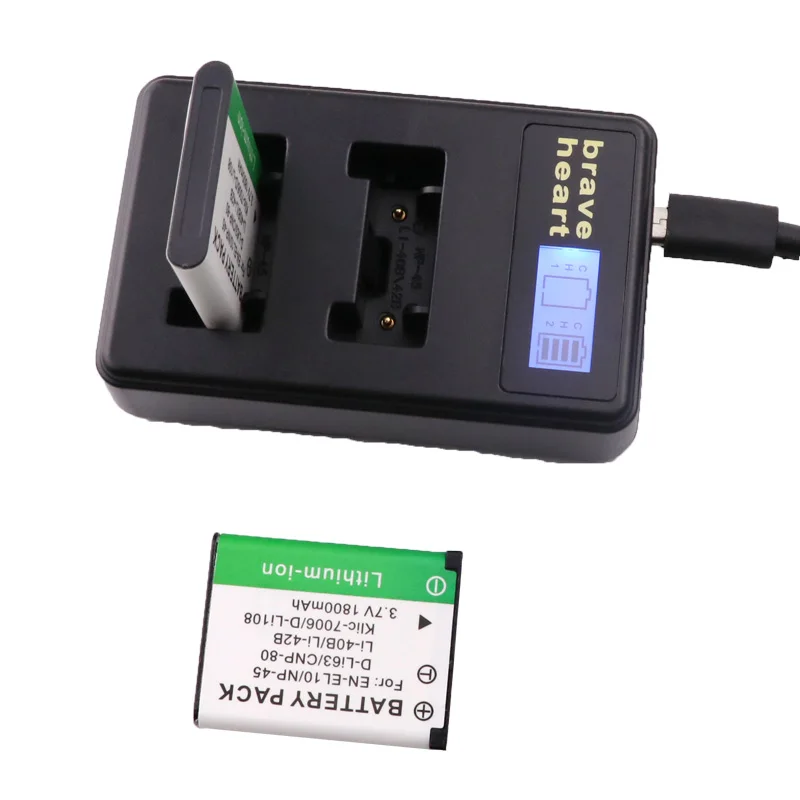 2x NP-45 NP45 Li-40B Li-42B Li ion аккумулятор 40B Батарея+ ЖК-дисплей USB Зарядное устройство для цифровой камеры Olympus Pentax D-Li63 Fuji NP-45 Nikon EN-EL10 NP80 CNP80 K7006