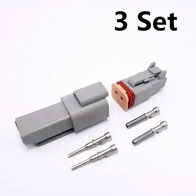 

3 Sets 1.6 Series Deutsch DT 2-Pin Seal Waterproof Auto Connector Plug AWG New