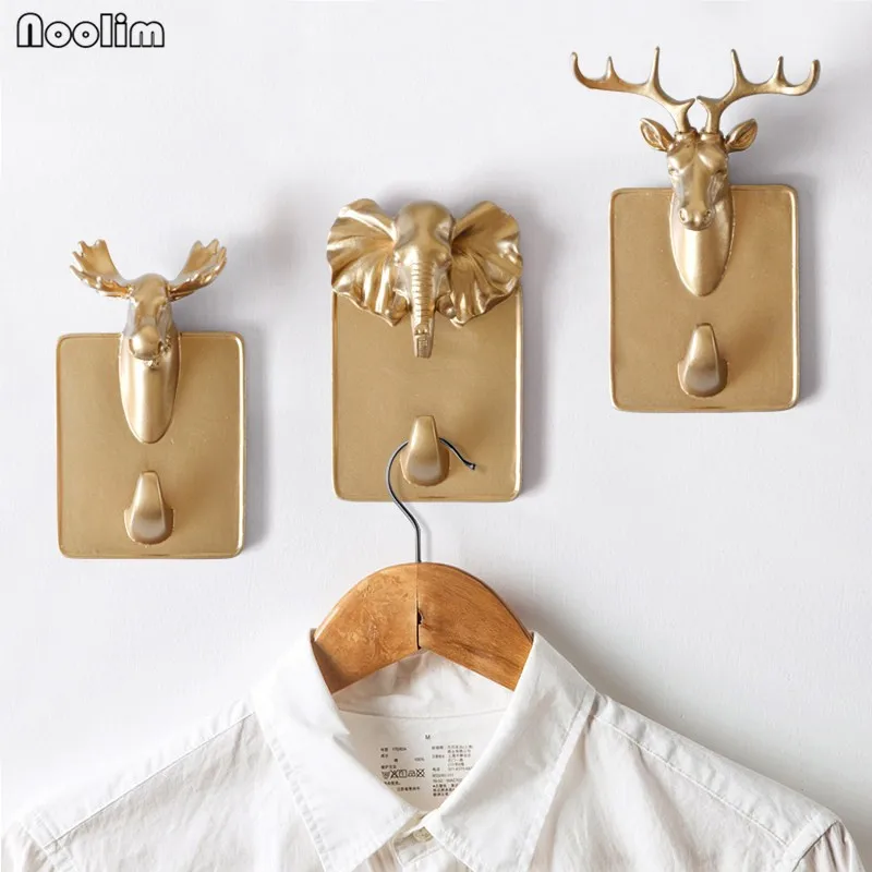 Полимерный крючок для ключей NOOLIM в виде головы оленя держатель пальто кошелька