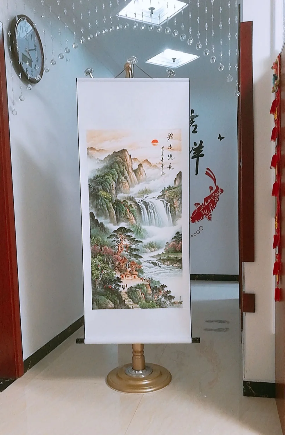

140CM Large TOP business gift # Home office WALL Decorative art GOOD Luck Auspicious landscape FENG SHUI ART painting