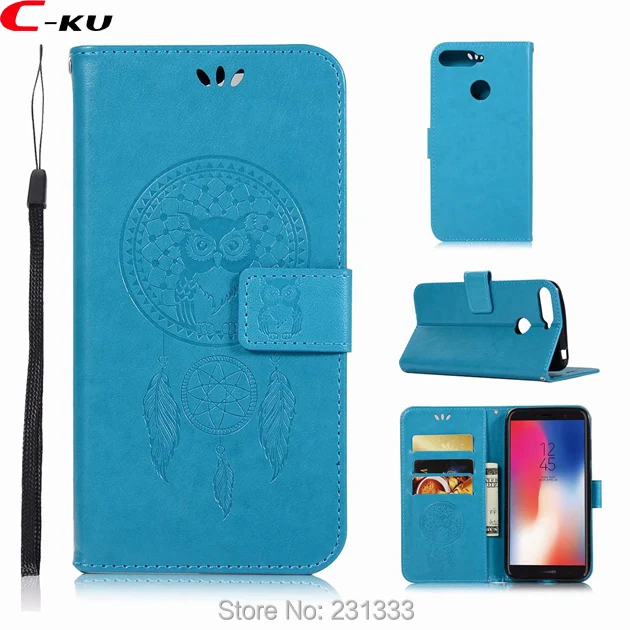 Чехол Кошелек C ku с рисунком совы для Huawei Y6 2018 Y7 Y5 Y9 Honor 10 P Smart P20 LITE PRO 1