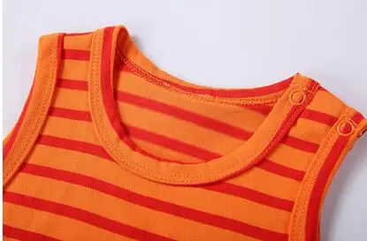 orange red stripes Боди для малышей, хлопок, детские костюмы без рукавов, детское боди, жилет для мальчиков и девочек, одежда, комбинезон, летняя одежда - Цвет: orange red stripes