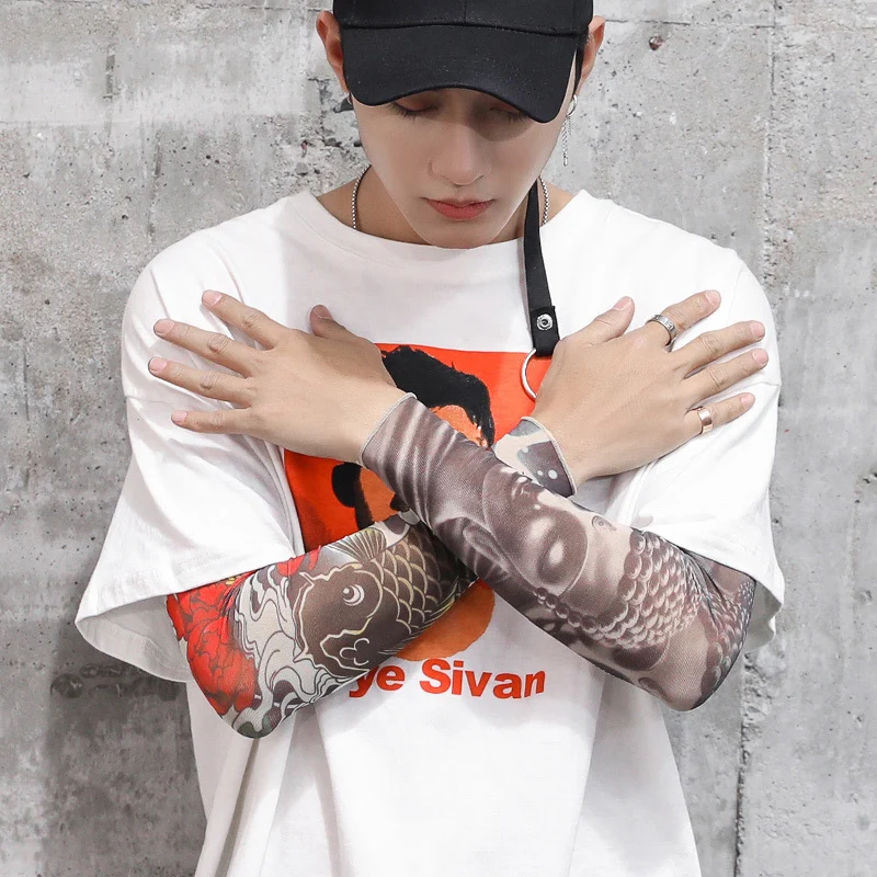 

Tattoo sleeve, male flower arm, seamless tattoo, ice sleeve, driving sunscreen sleeve, riding armguard, lady's summer arm sleeve