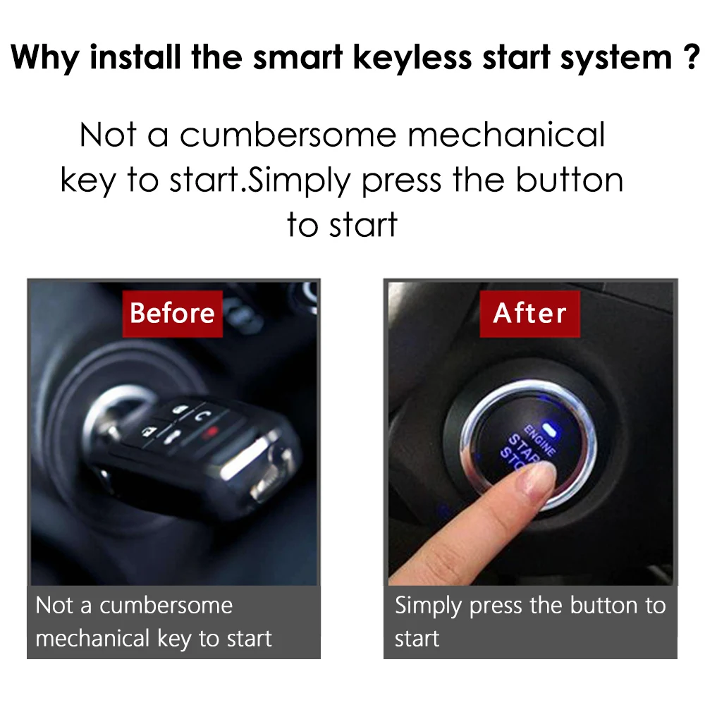 CHSKY автомобиль RFID Keyless начать запись Системы кнопка Start Stop Engine дистанционного
