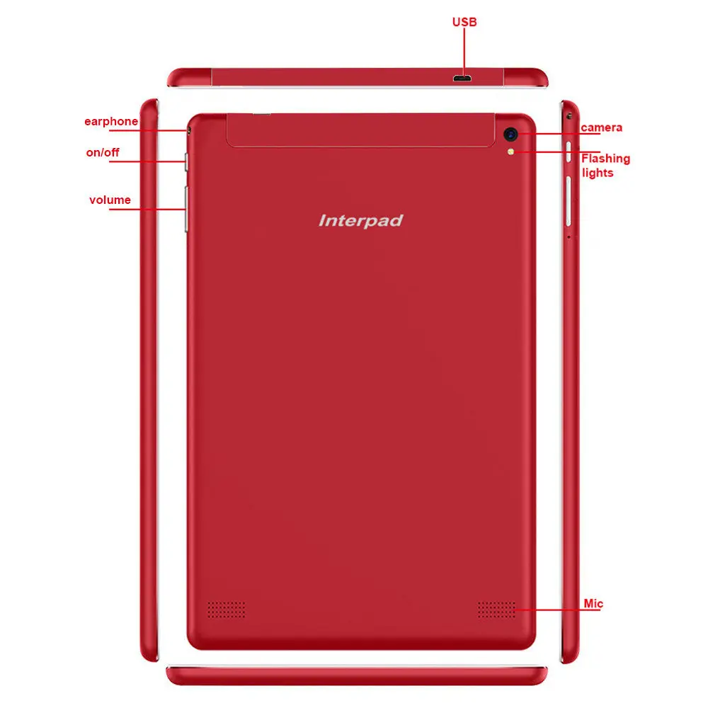 Interpad оригинальный высокого класса таблетки 10.1 дюймов MTK6582 Quad Core 3G вызова android