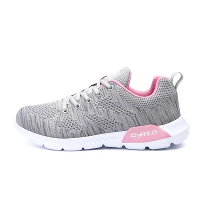 New trend spring and autumn breathable men's shoes Korean couple running fashion flying line casual | Обувь
