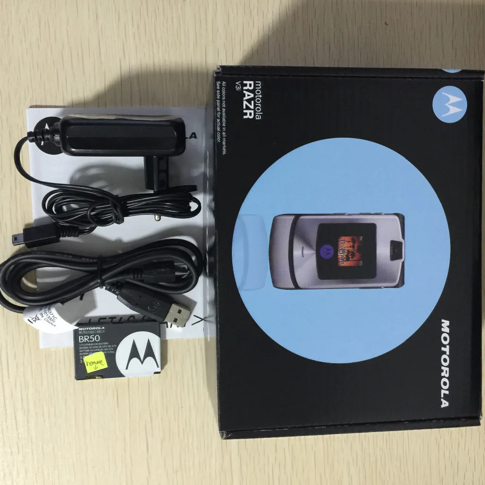 Разблокированный Motorola Razr V3i флип GSM Bluetooth MP3 четырехдиапазонный мобильный телефон Восстановленный