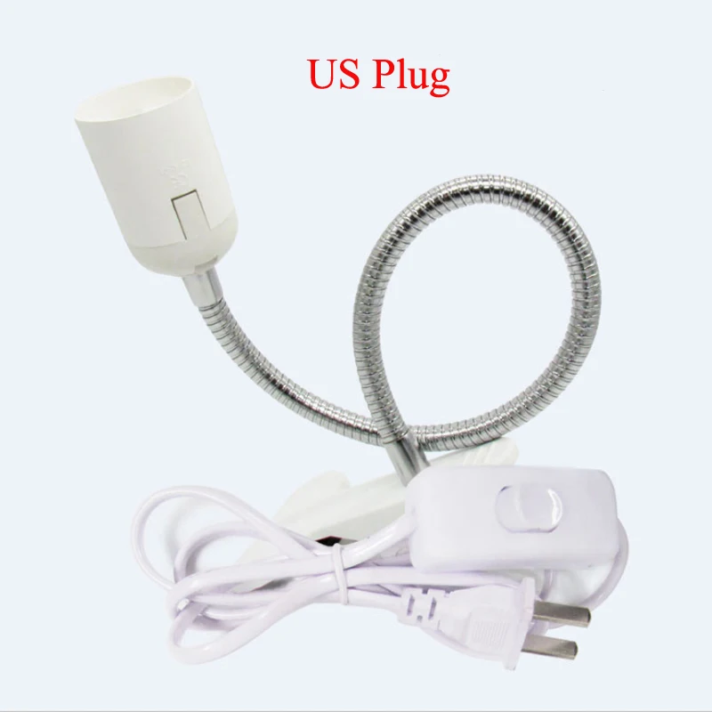 US Plug AC85-265V гибкий e27 Цоколь лампы держатель ЕС/США штекер светодиодный зажим держатель для лампы с переключателем e27 держатель лампы для стола лампа для выращивания - Цвет: US Plug