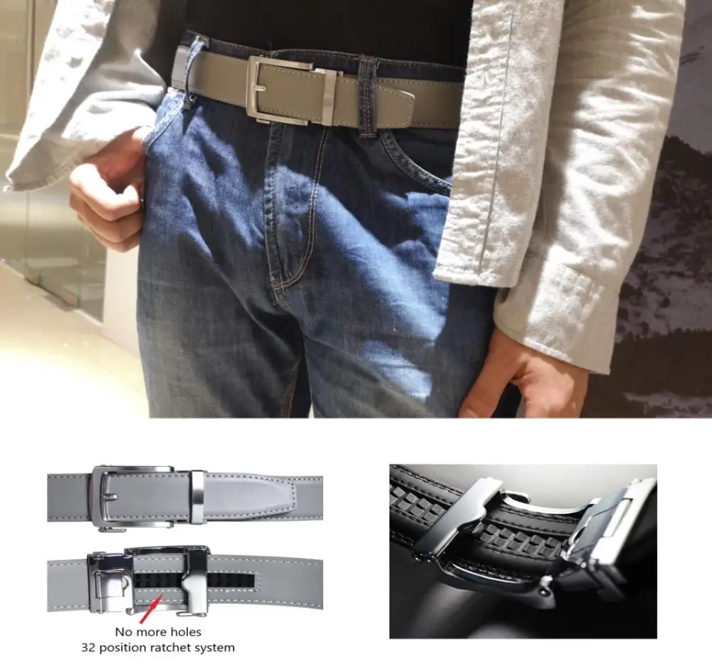 Ремень мужской из воловьей кожи с автоматической пряжкой шириной 3 5|belt strap|genuine