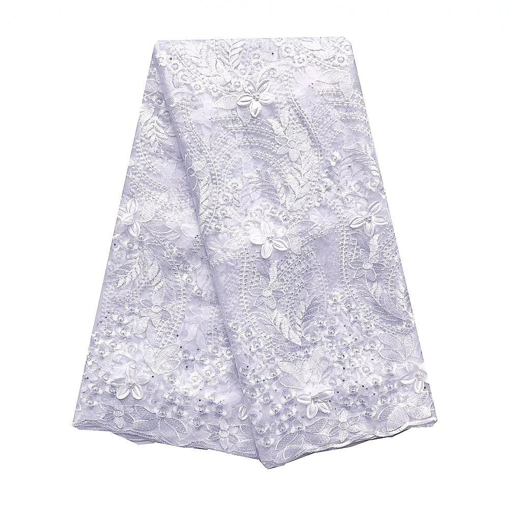 Водорастворимая французская 3d кружевная ткань высокого качества Зеленая