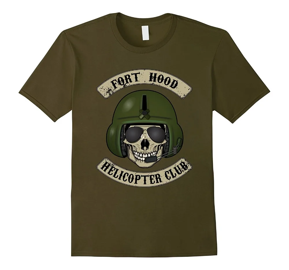 

Brand New 2019 Summer Mens Short Sleeve Fort Hood Helicopter Club T shirt Pilot / Crew chief gift Tee