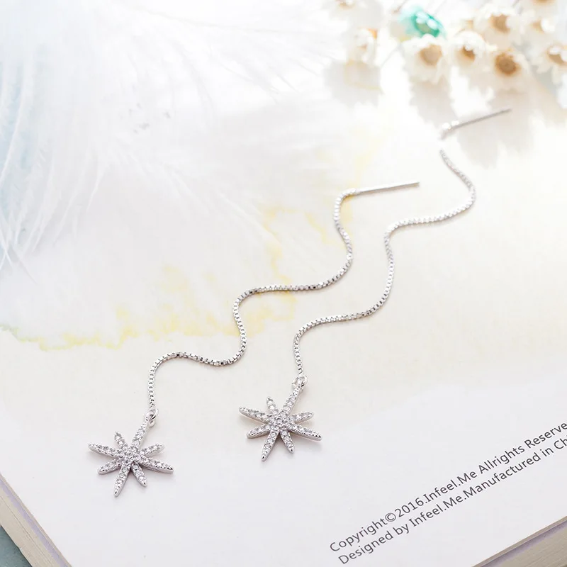 925 Щепка долго звезда горный хрусталь корейской моды Лидер продаж роскошные
