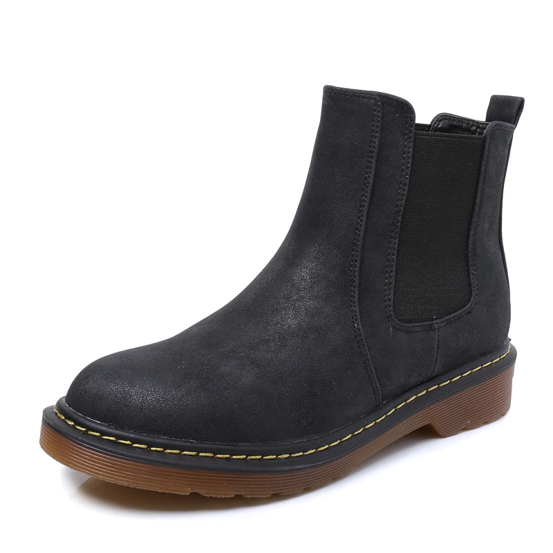 

GOXPACER New Autumn And Winter Ankle Boots Fashion Elastic Band Women Winter Shoes Round Toe Flats Snow Boots Women Shoes 2018