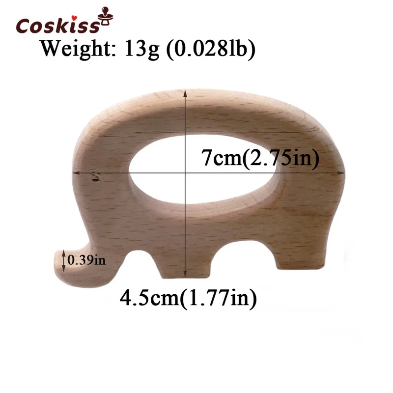 DIY Baby Teether Toys Organic Natural Beech Wooden Elephant-Bird-Owl-Cat Hand Cut Gift | Мать и ребенок