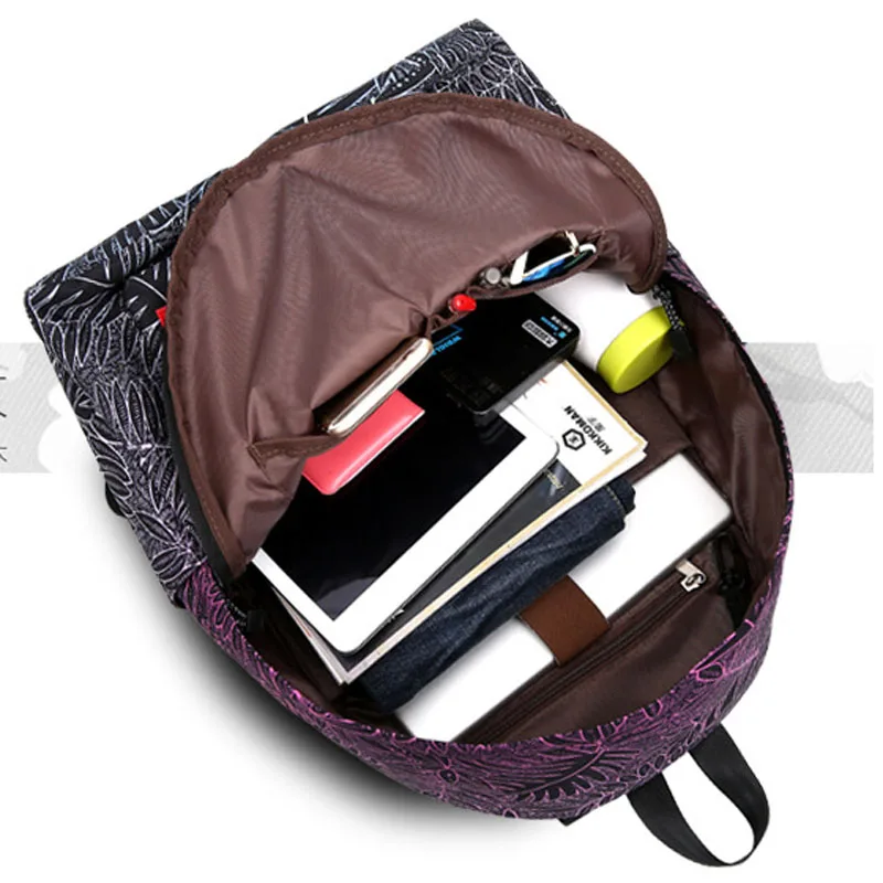 Серия женских рюкзаков Famous Brand Runningtiger с принтом листьев и карикатурой, разработанных креативным дизайнером для студентов и путешествий.