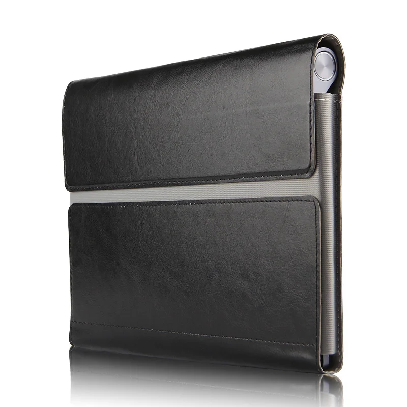 Высококачественный чехол для lenovo Yoga Tab3 Tab 3 Plus YT-X703F X703L 10,1 дюймов, защитный чехол из искусственной кожи+ стилус - Цвет: Black