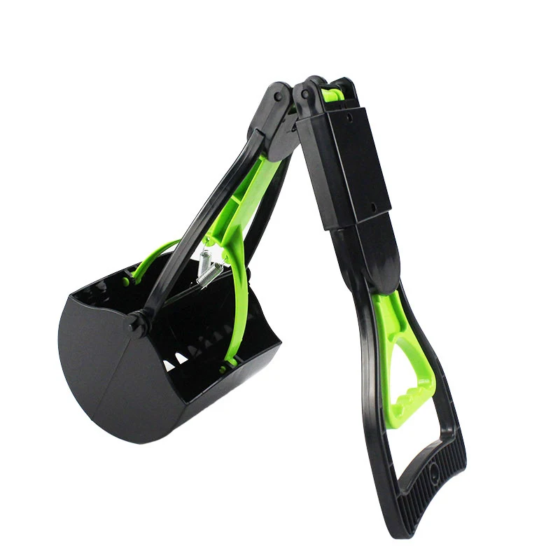 Foldable Green Корм для питомцев, собаки Scooper складной с длинной ручкой Щековые Инструменты для удаления уборки на открытом воздухе для кошачьего туалета - Цвет: Foldable Green