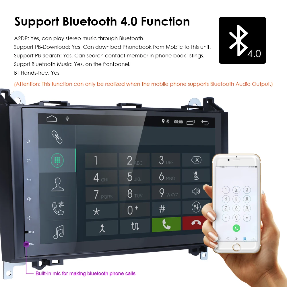 HD 2din Android 9,0 Автомобильный gps головное устройство для Mercedes Benz B200 A B Class W169 W245 Viano Vito W639 Sprinter W906 Bluetooth радио
