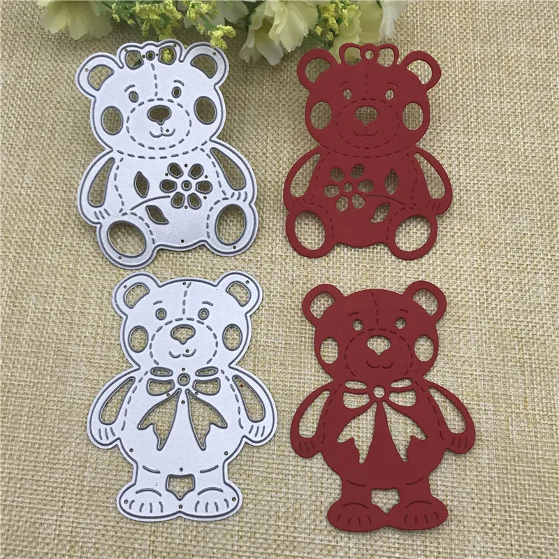 2 шт./компл. металлические трафареты с изображением медведя для