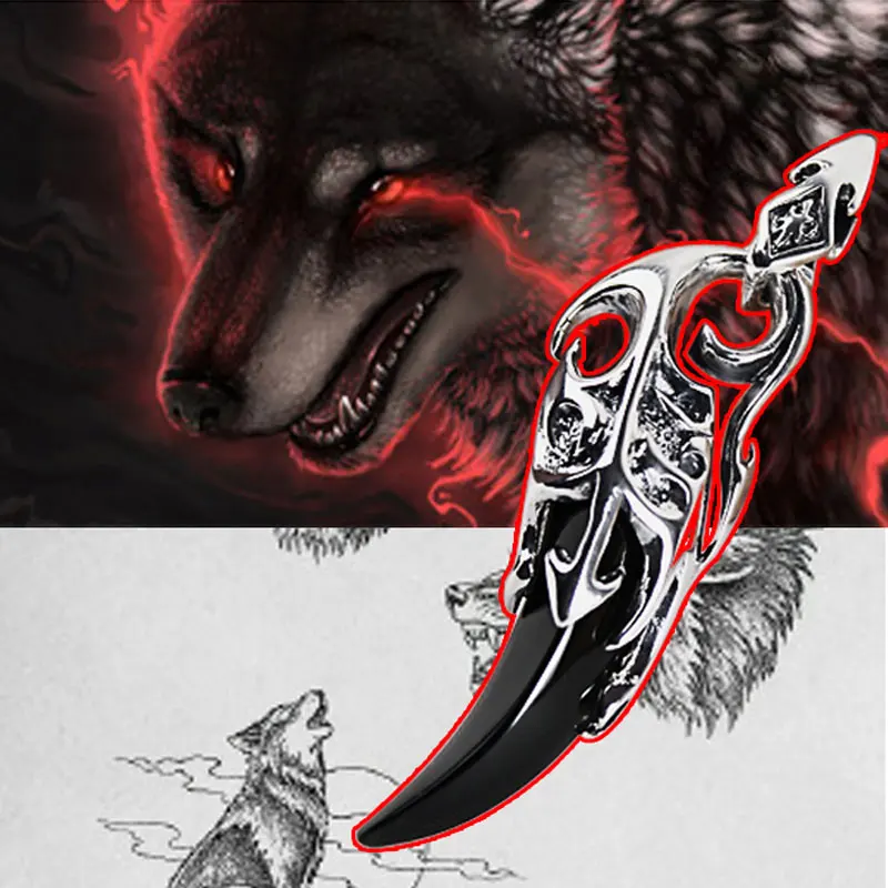 Ожерелье JIASHUNTAI из стерлингового серебра 100% пробы с кулоном в ретро стиле черным