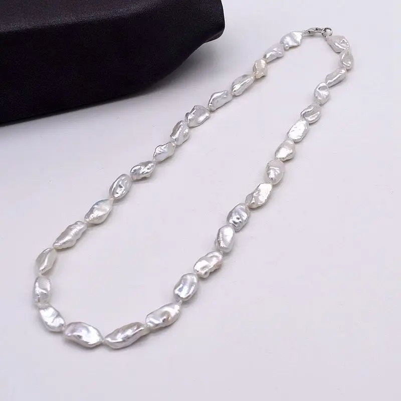 Lady pearl necklace. Natural white baroque pearl. shape freshwater pearls. 8-9mm. Girl gift choice | Украшения и аксессуары