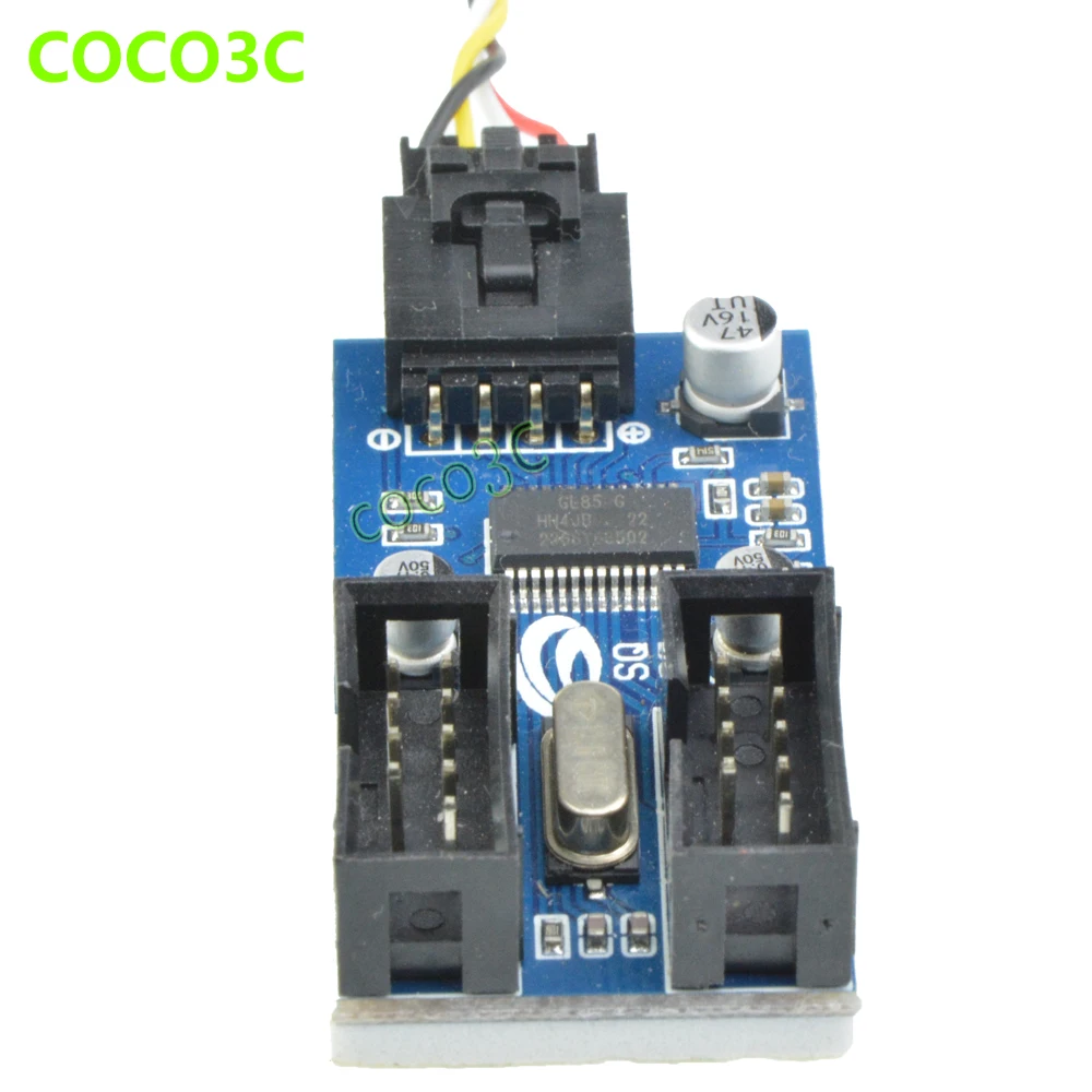 9Pin USB header 1 to 2 / 4 ports 9P Female Extension Cable Desktop Motherboard 9-pin Port multiplier Card HUB Adapter | Компьютеры и