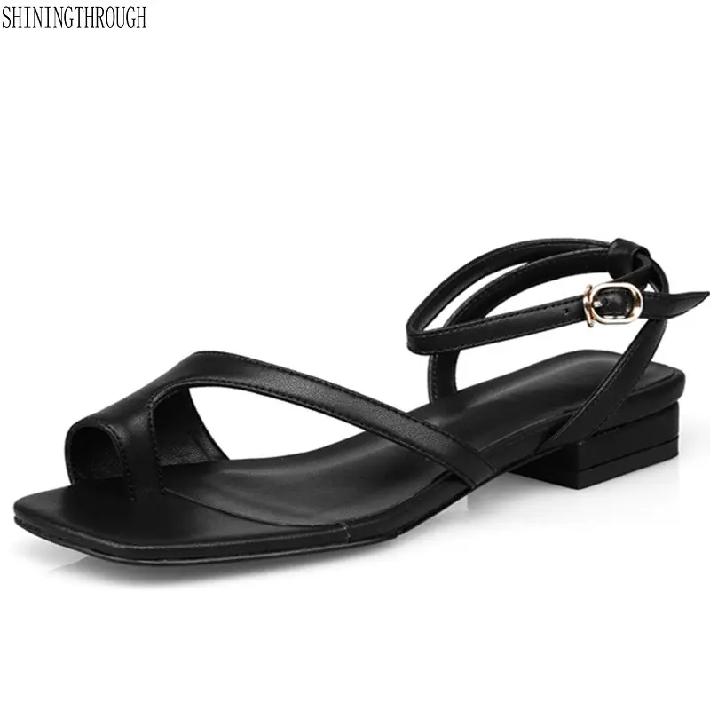 100% коровья кожа босоножки на низком каблуке женская обувь туфли платформе и