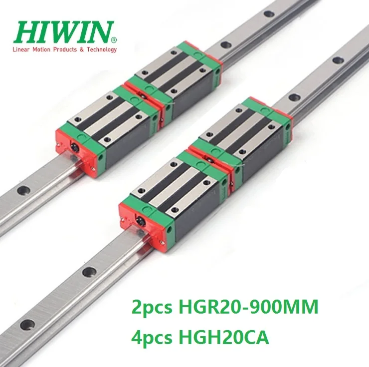 

Оригинальный линейный направляющий рельс Hiwin 2 шт. HGR20 -L 900 мм + 4 шт. HGH20CA или HGW20CA линейный кареточный блок для ЧПУ HGW20CC