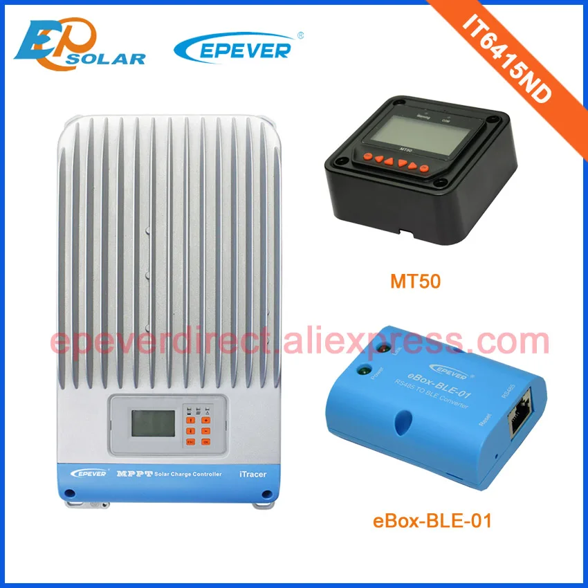 

12 В/24 В/36 В/48 в 60 ампер солнечный регулятор напряжения EPsolar IT6415ND 60A + MT50 дистанционный метр MPPT eBOX-BLE-01 функция bluetooth
