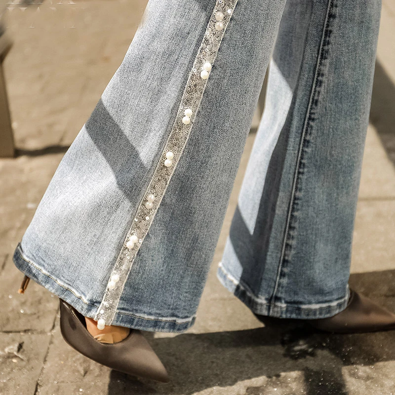 Новое поступление джинсы женские повседневные с высокой талией облегающие
