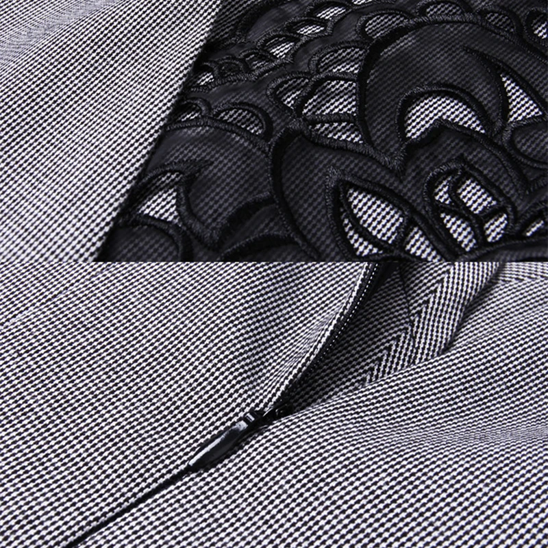 BabYoung женское офисное платье Элегантное 2017 винтажное с вышивкой ткань тонкая