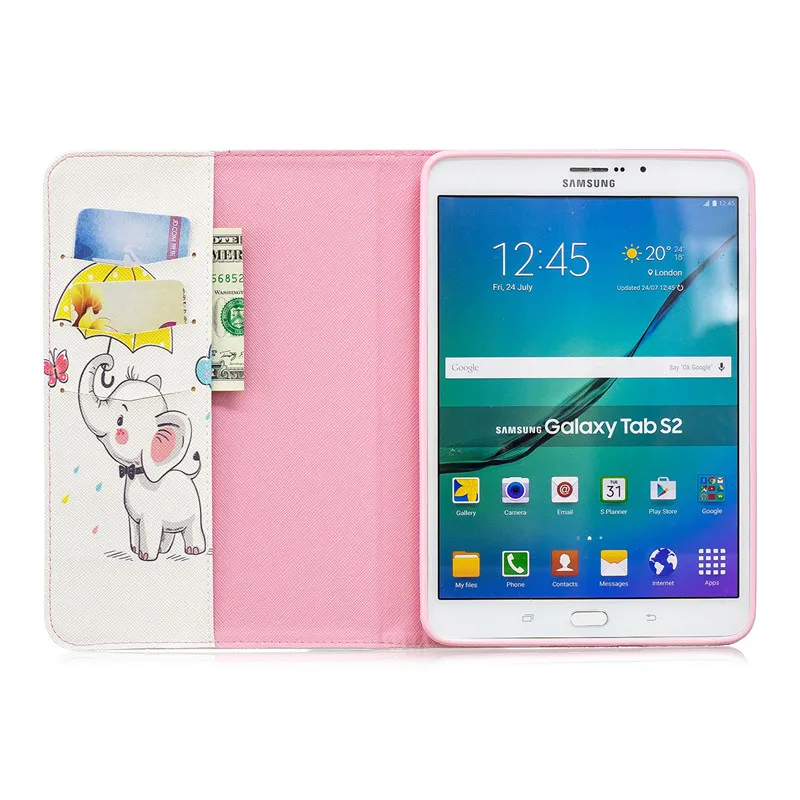 Wekays для samsung Tab S2 8,0 чехол с откидной крышкой с изображением слона из мультфильма кожи Funda чехол для samsung Galaxy Tab S2 8,0 дюймов T710 T715 чехол для планшета