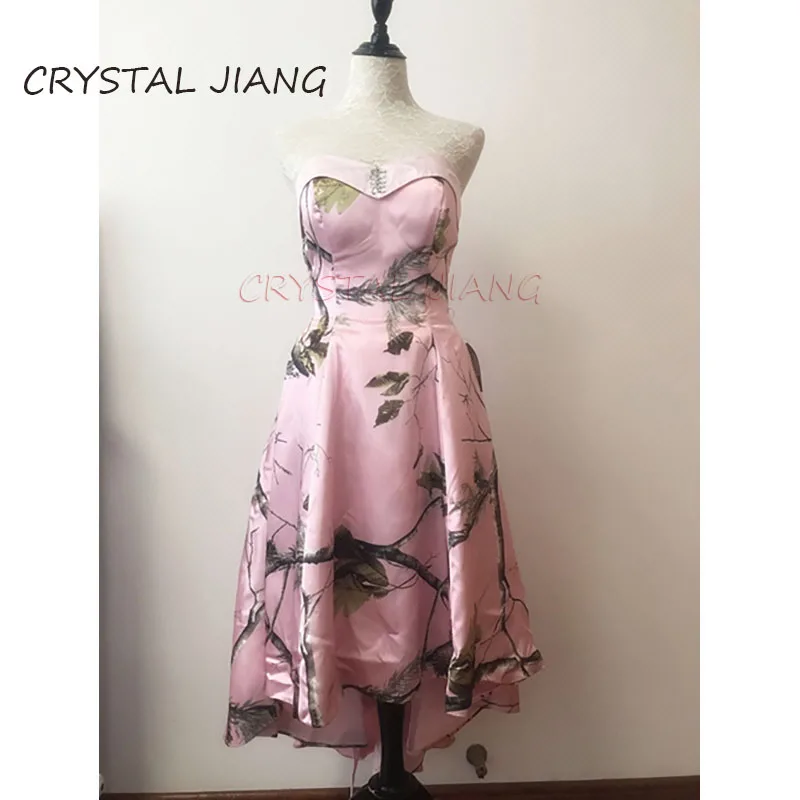 Розовые камуфляжные Платья для подружек невесты платье свадебной на шнуровке |