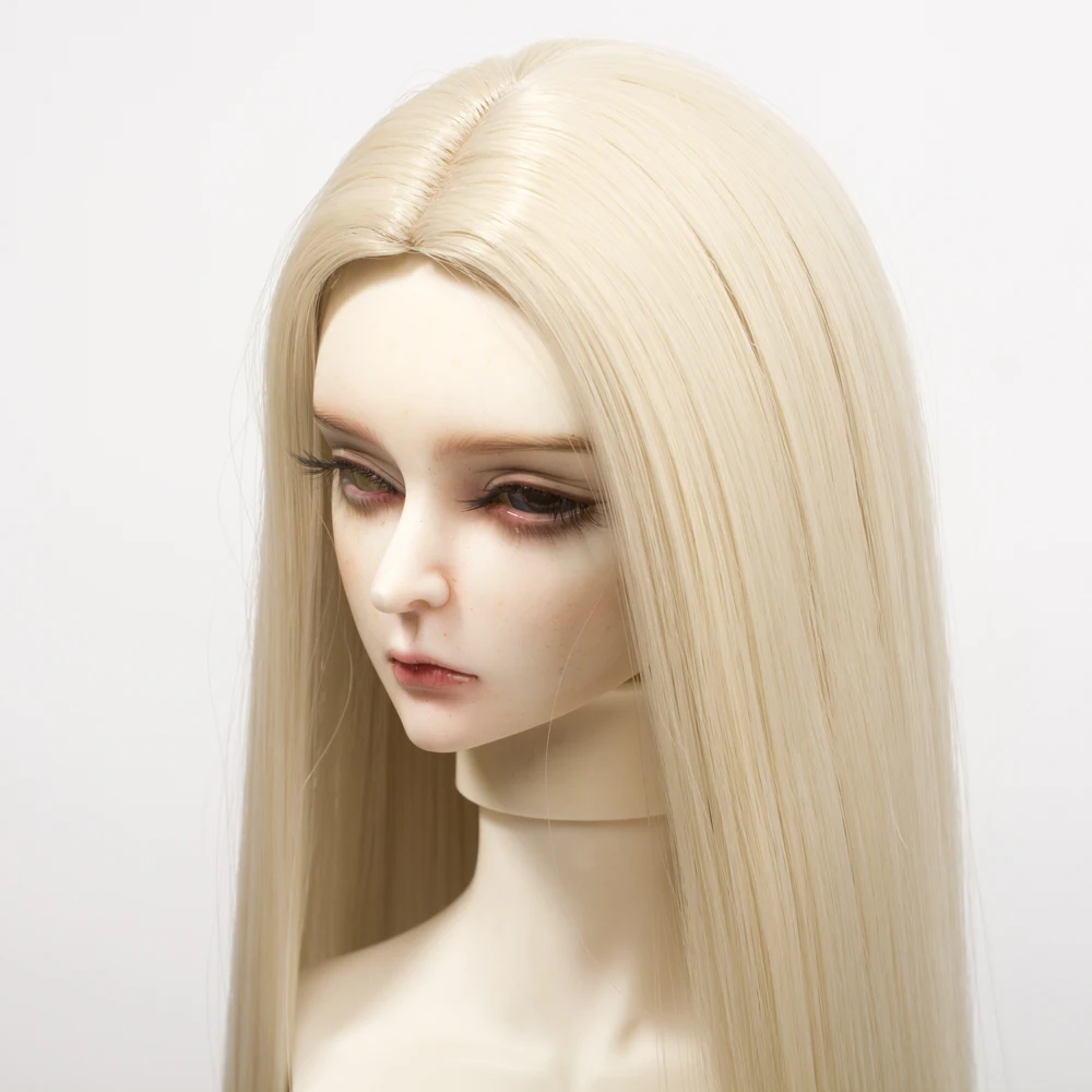 Парики для кукол BJD/SD, длинные прямые волосы, белый, хаки, серый, коричневый, черный цвет, волосы для 1/6, 1/4, 1/3, куклы, теплоизоляционное синтетическое волокно