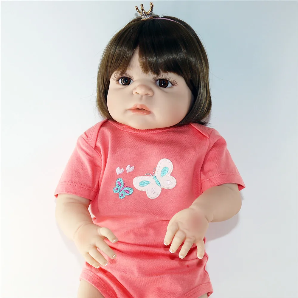 22inch New Handmade Full Silicone reborn baby 57cm Lifelike toddler Bonecas girl kid menina bathe white skin bebe doll for sale | Игрушки и