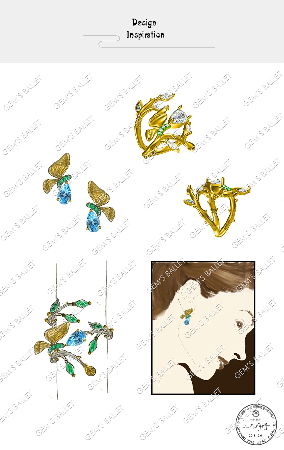 GEM'S балетное 925 пробы, серебро,, ручная работа, Бабочка, кольцо «ветка», 2.37Ct, натуральный красный гранат, кольца для женщин, Bijoux
