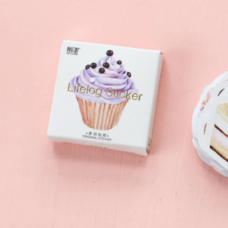 DIY 45 Pcs Happy Birthday Cake Mini Paper Sticker Decoration Diary Scrapbooking Label children's favorit Stationery | Канцтовары для