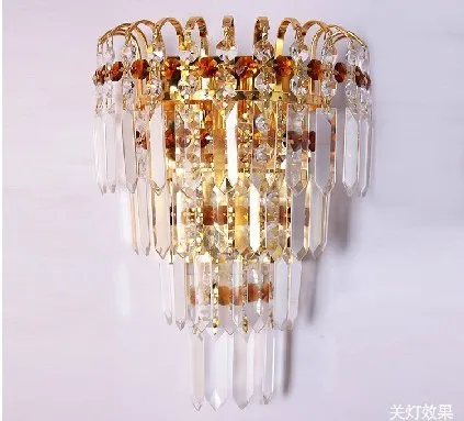 Современная роскошная декоративная настенная лампа K9 Хрустальный золотой