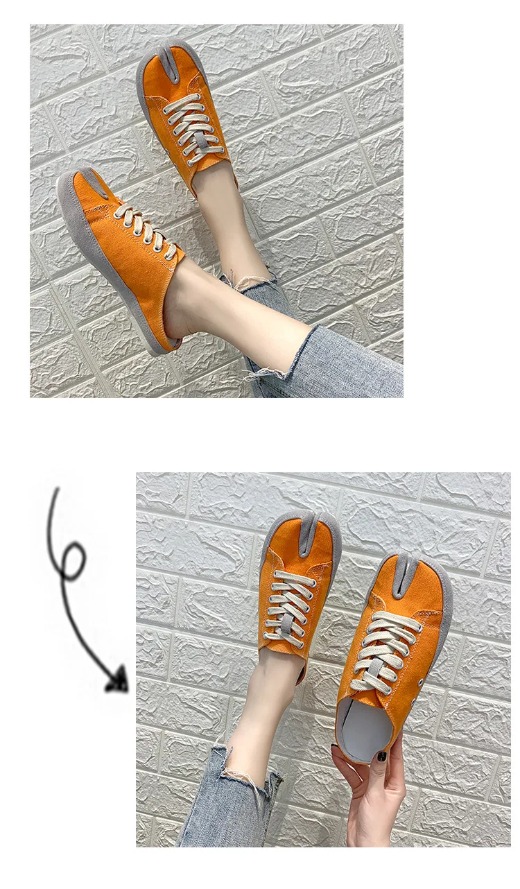 Шлепанцы с перекрестной шнуровкой и круглым носком; женская парусиновая обувь без задника; студенческие шлепанцы на плоской подошве; Вьетнамки; Новинка года; femme; сезон лето; zapatos mujer
