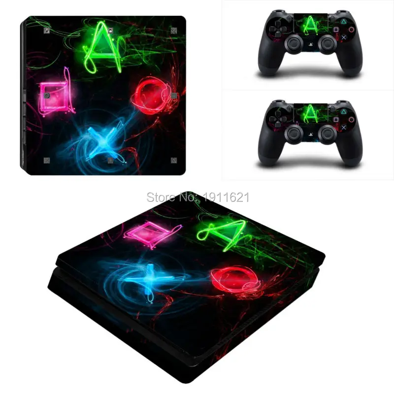 Новый дизайн виниловых для PS4 тонкий Стикеры sony Playstation 4 Slim консоли + 2 Наклейки на