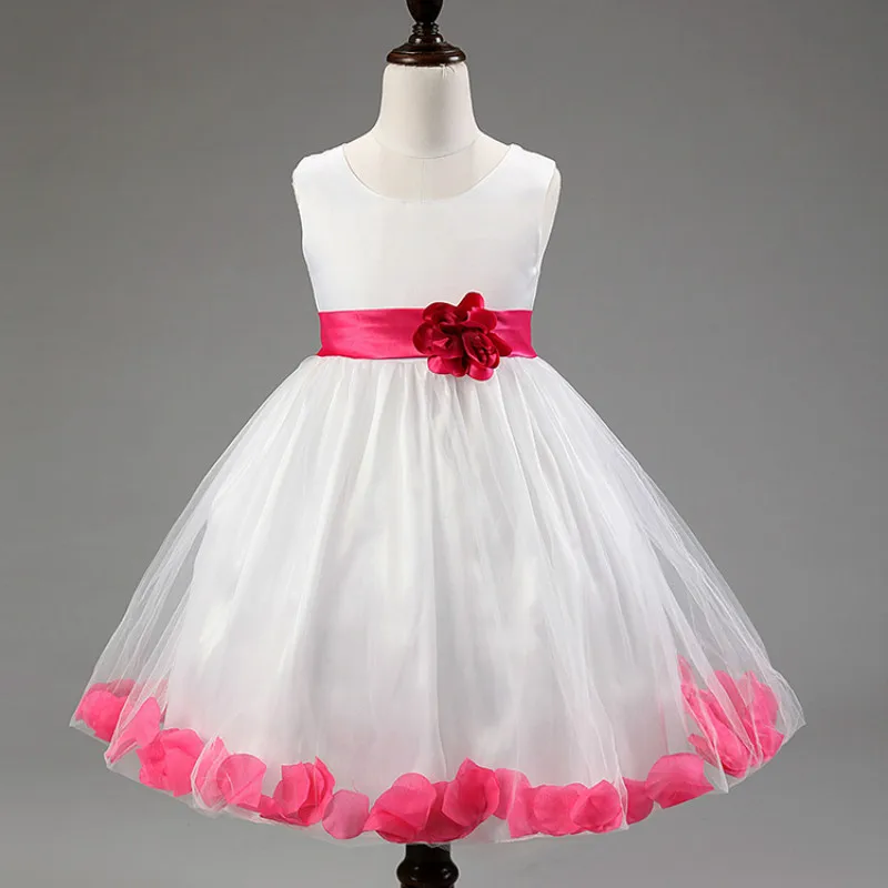 7 Colors LSKD004 High Quality Big Bow knot Girls Flower Dress Princess Party 2016 Brand New Spring Summer Baby girls dress | Детская