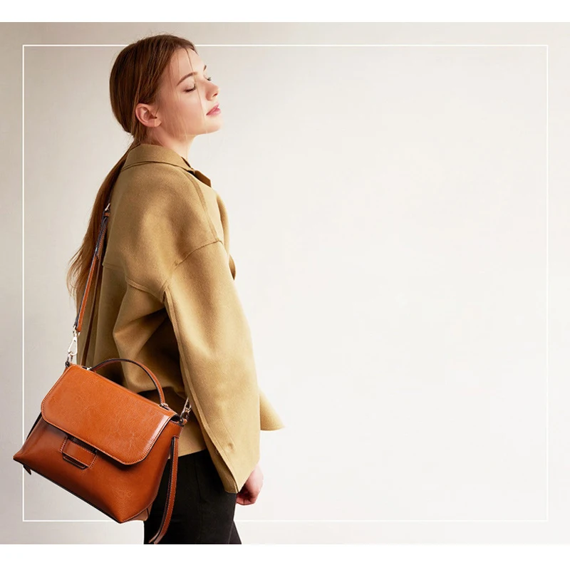 Новая модная женская сумка из натуральной кожи однотонная на плечо роскошная