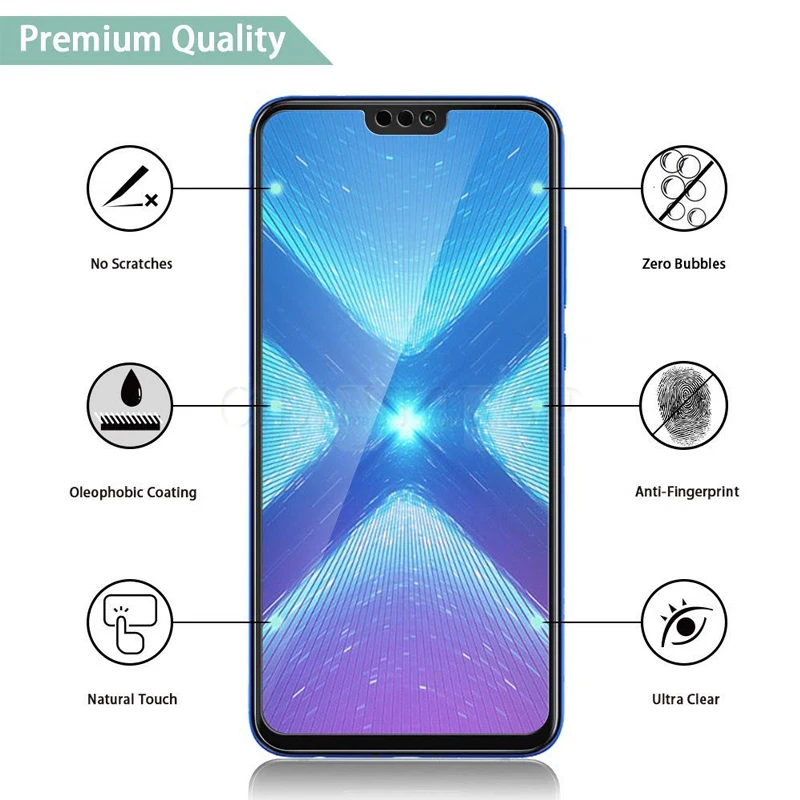 Полное покрытие для honor 8x закаленное стекло huawei x8 honor8x защита экрана 8 x защитная