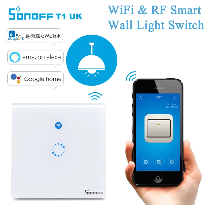 2017 sonoff T1 1 Gang 2way WiFi Smart rf/app/Touch Управление свет стены таймер Выключатель 86 Тип